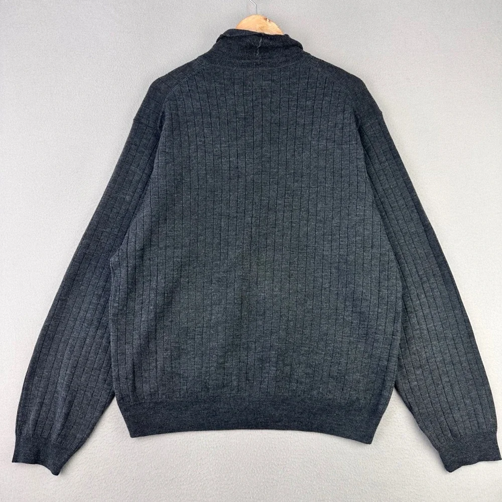 Vintage Brooks Brothers Turtleneck Sweater‎ Mens XL Grey Extrafine Merino Wool